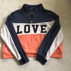 Love crop top hoodie